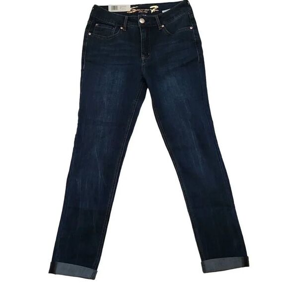 Seven7 Women's Size 4 Weekend Slim Fit Dark Rinse Blue Jeans in Avalon - Picture 1 of 5
